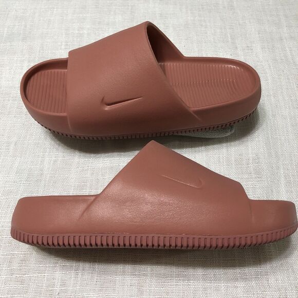 Nike Calm Slides Women 9 Men 8 slip on Sandals Terra Blush Pink Comfort Vacation - Picture 3 of 10